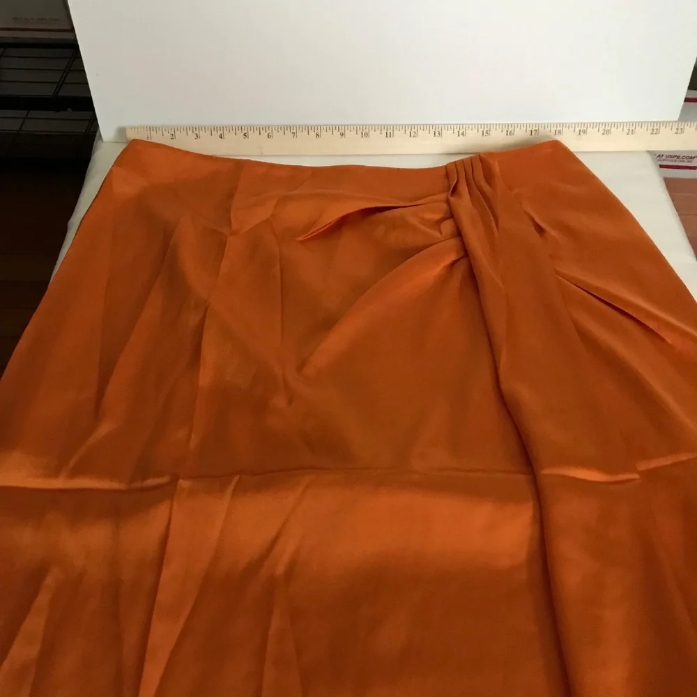 J. CREW Satin Sarong Skirt NWT Orange Spice Women’s Plus Size 16